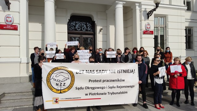 Protest pracowników sądów, Piotrków, 20.10.2021