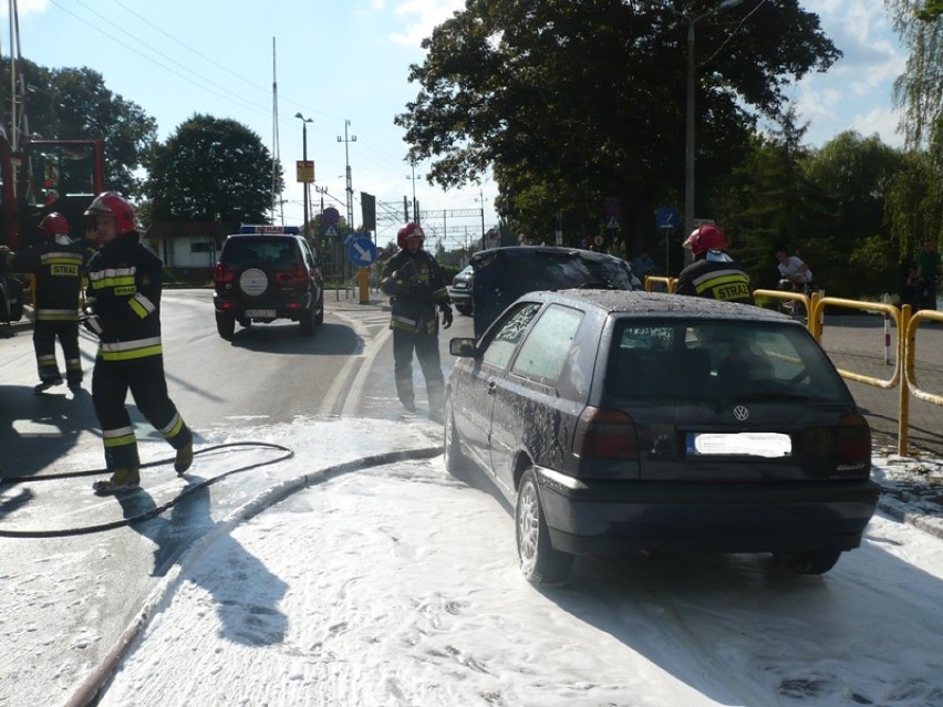 Pożar samochodu w Ostródzie
