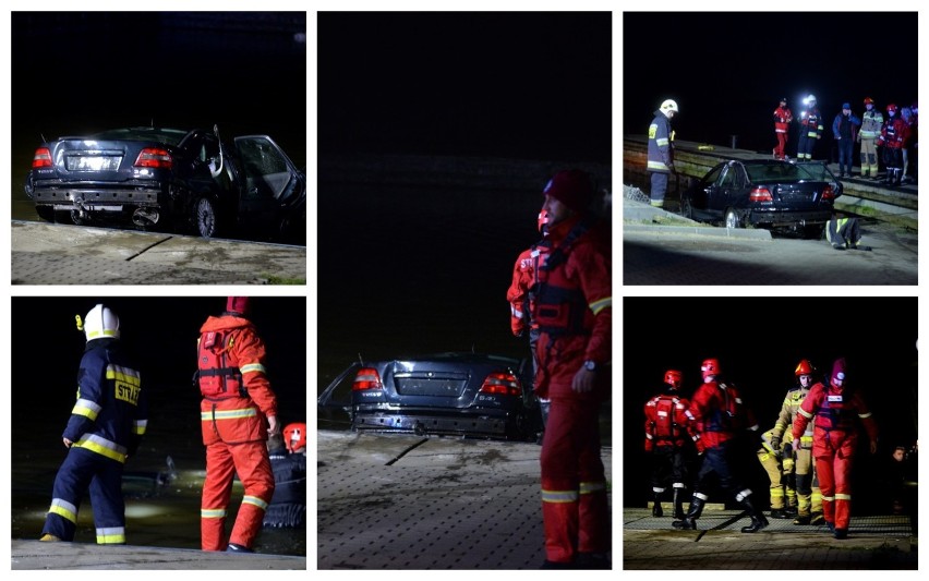 Samochód volvo wjechał do Wisły i utonął. Kierowca uciekł [zdjęcia]