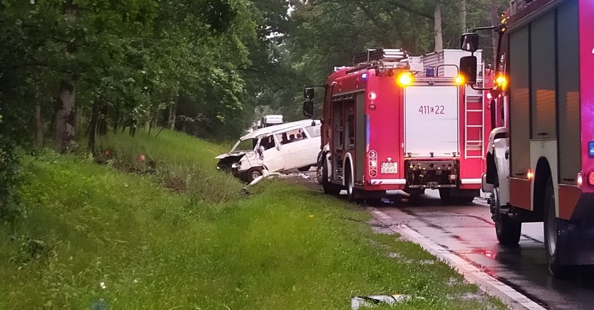 Kierowca busa jadąc drogą krajową nr 15 wjechał do rowu w...