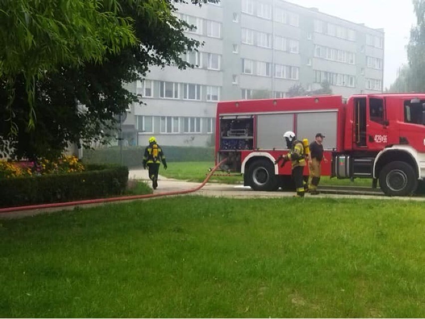 Do groźnie wyglądającego pożaru doszło tuż przed południem w Żychlinie. Przy ul. Traugutta paliło się jedno z mieszkań w bloku mieszkalnym