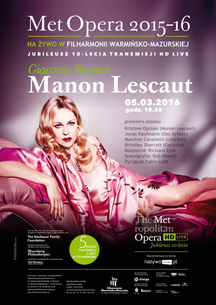 opera Giacomo Pucciniego "Manon Lescaut"