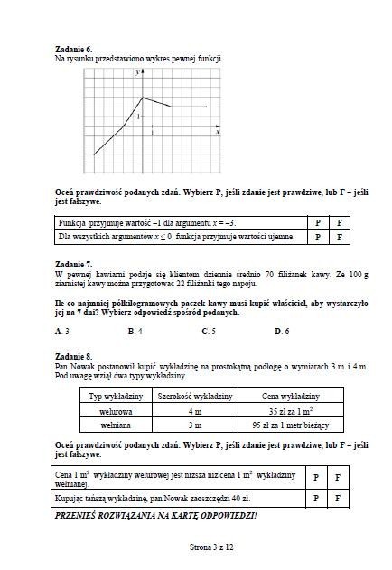Próbny egzamin gimnazjalny 2012/2013: Matematyka [ARKUSZE, ODPOWIEDZI wkrótce]