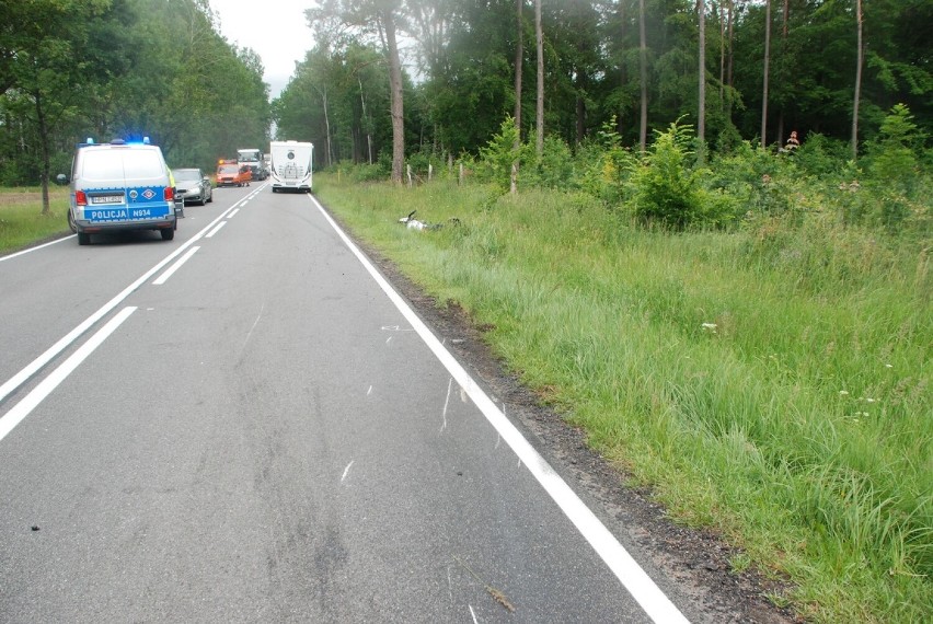 Wczorajszy wypadek na DK 25 w Stołcznie w gm. Człuchów - samochód nie miał ubezpieczania ani badań technicznych!