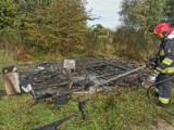 Przyczepa campingowa spłonęła doszczętnie blisko nadmorskiego osiedla w Kołobrzegu