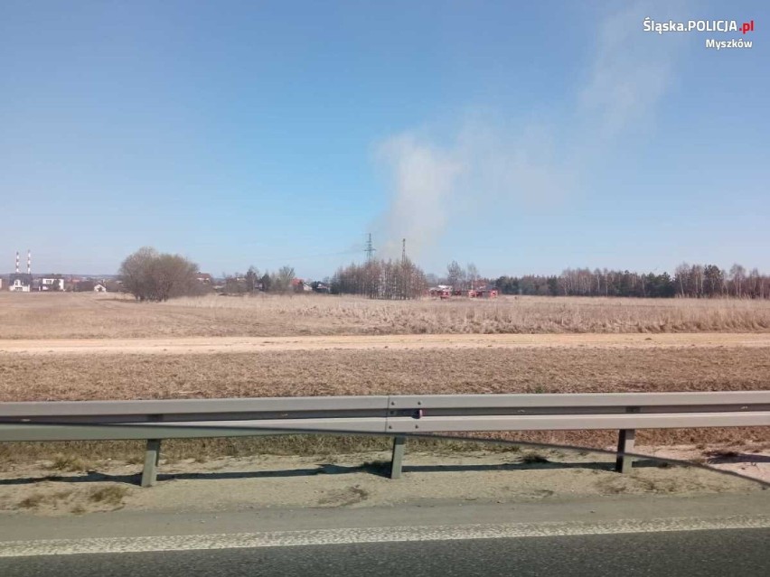 91-letni myszkowianin wypalał trawę i nie zapanował nad ogniem ZDJĘCIA