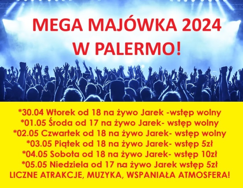 MEGA Majówka 2024 do PUB Palermo


Dworska 15a