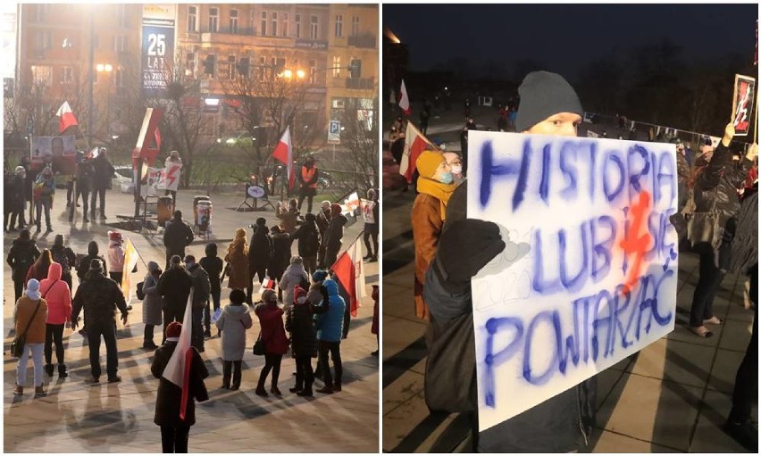 39. rocznica wprowadzenia stanu wojennego w Polsce. Zebranie na pl. Solidarności w Szczecinie - 13.12.2020