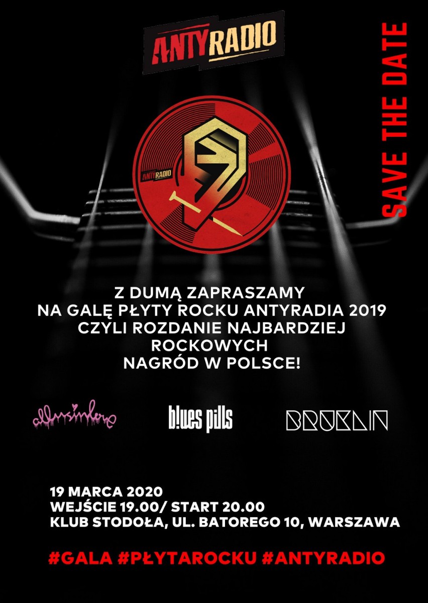 Płyty Rocku Antyradia 2019. Uroczysta gala już niebawem w klubie Stodoła