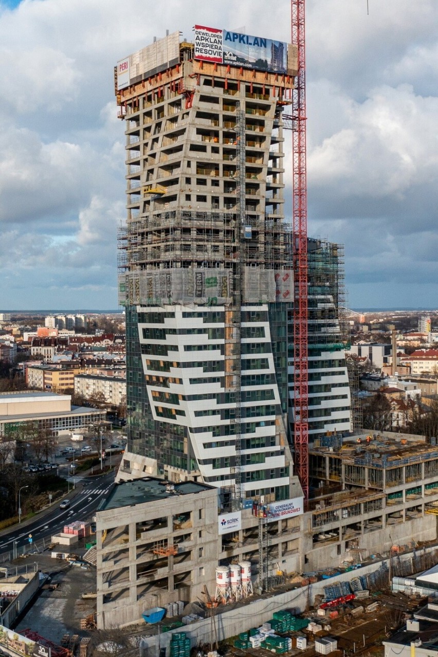 To będzie najwyższy budynek mieszkalny na Podkarpaciu. Olszynki Park przy ul. Szopena w Rzeszowie [ZDJĘCIA]