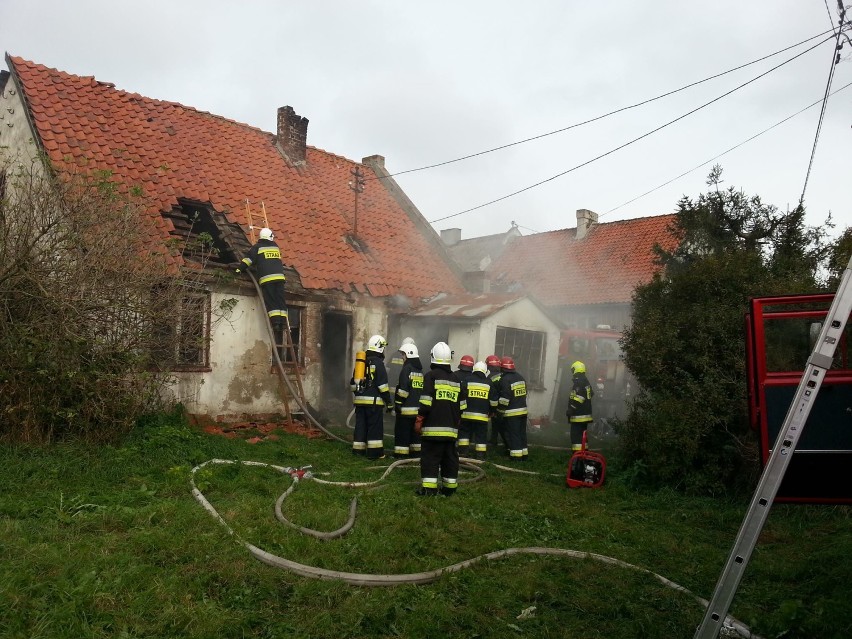 Gm. Nowy Dwór Gdański. Pożar w miejscowości Marynowy