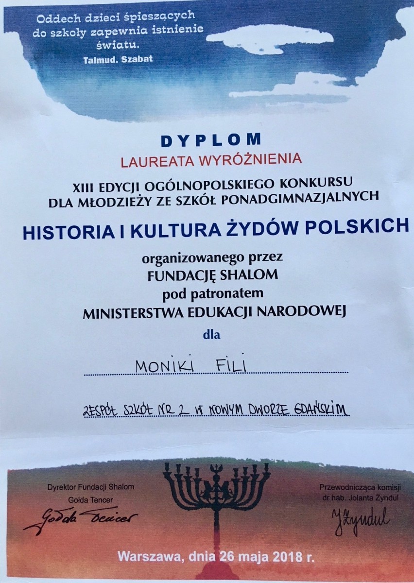 Nowy Dwór Gdanski. Sukces Moniki Fili z Zespołu Szkół nr 2