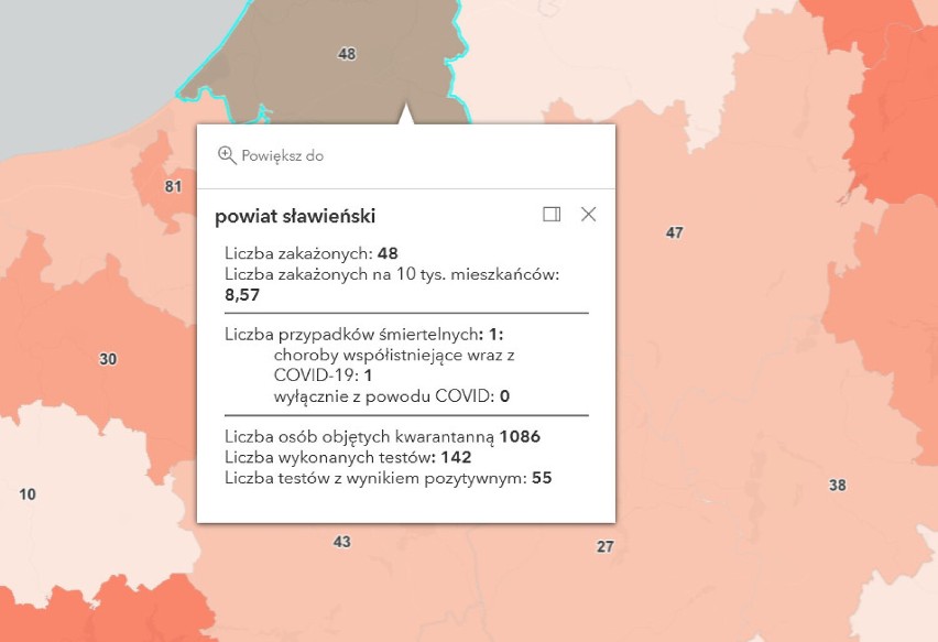 Pandemia -  powiat sławieński - 21.01.2022