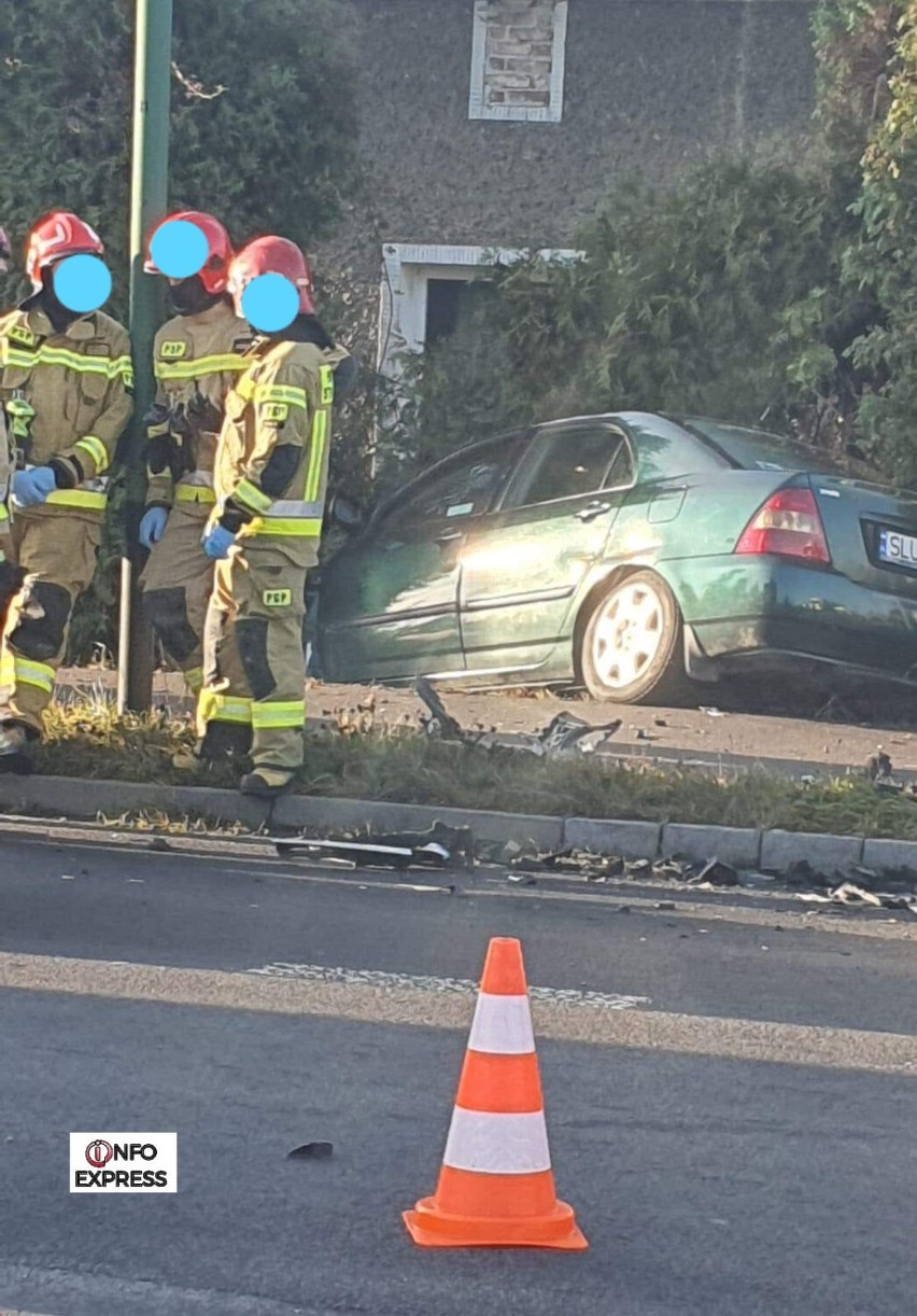 Zderzenie dwóch pojazdów na Steblowie w Lublińcu