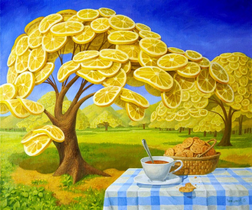 Rosyjski malarz uwielbia cytryny i pokazuje to na obrazach