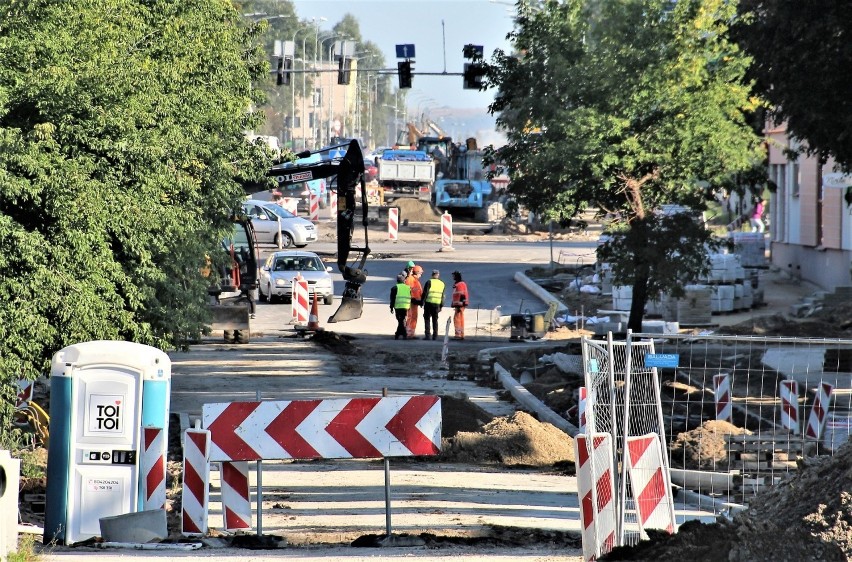 Prace na ul. Piłsudskiego w Zamościu