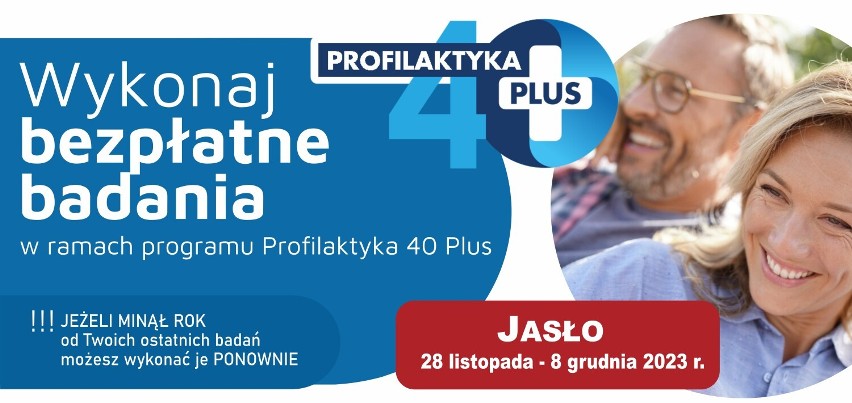Bezpłatne badania profilaktyczne 40 plus dla mieszkańców Jasła. Będzie można z nich skorzystać od 28 listopada do 8 grudnia