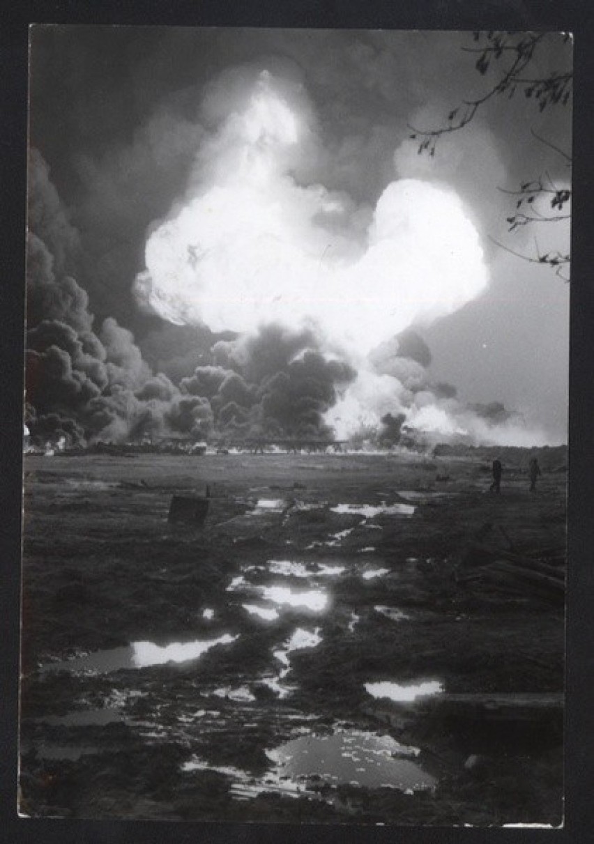 Wielki pożar koło Karlina po erupcji ropy naftowej w 1981 r.