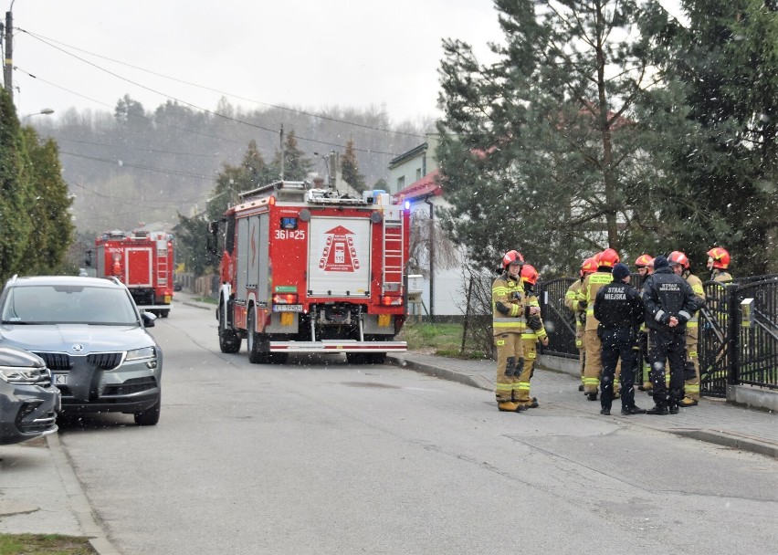 Akcja straży pożarnej na ulicy Zamkowej w Tarnowie