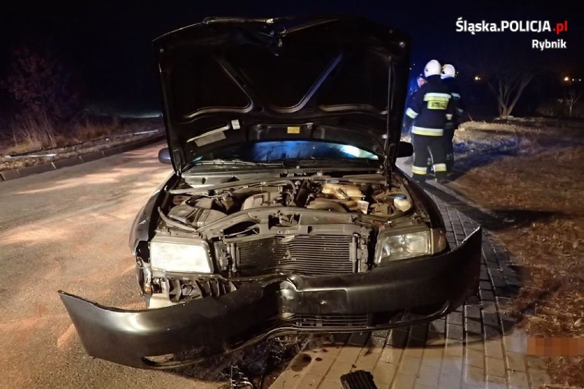 Pijany i odurzony narkotykami rozbił auto w Rybniku na Rajskiej