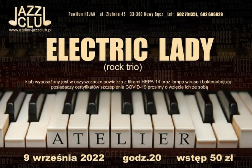 Koncert rock trio Electric Lady odbędzie się w piątek, 9...