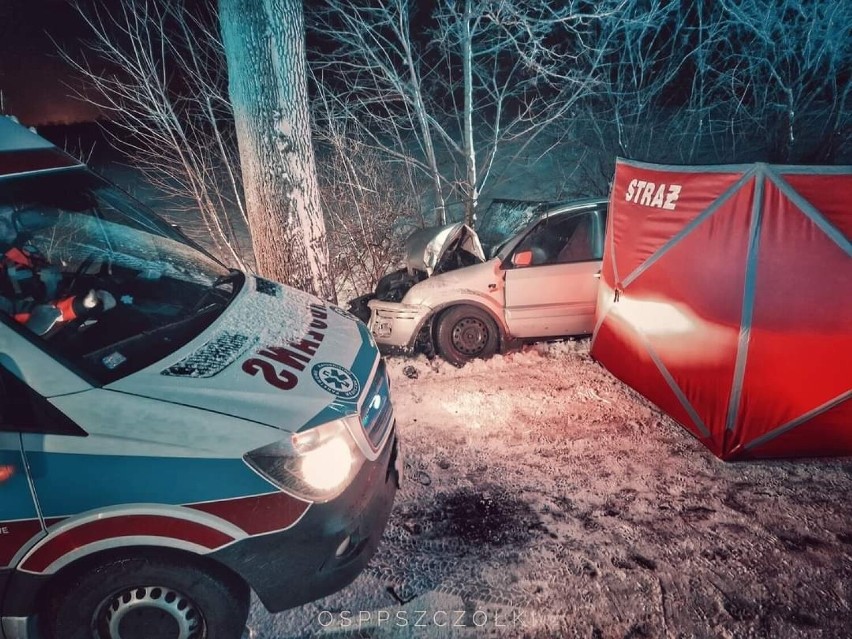 Śmiertelny wypadek na Pomorzu. Samochód uderzył w drzewo....