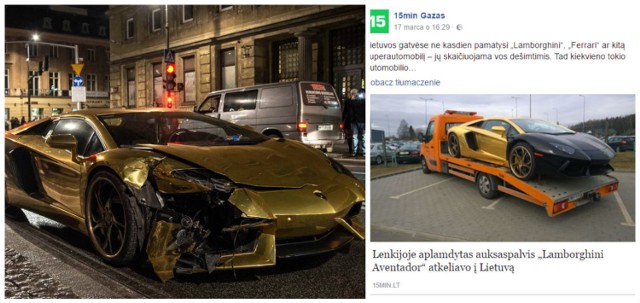 Wyklepali Złote Lamborghini. Supersamochód z Warszawy trafił na Litwę! [ZDJĘCIA]