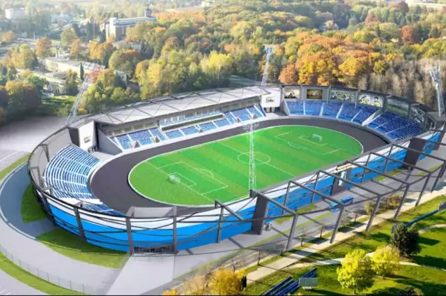 Tak, według zamówionej przez miasto koncepcji, po przebudowie mógłby wyglądać nowy Stadion Miejski. Zadaszona byłaby tylko trybuna główna