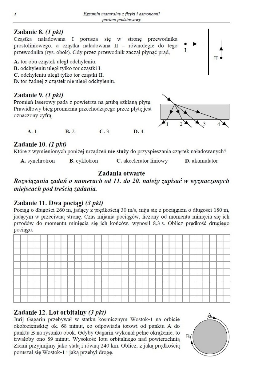 MATURA 2013 z fizyki i astronomii - poziom podstawowy i rozszerzony [arkusze, pytania, odpowiedzi]