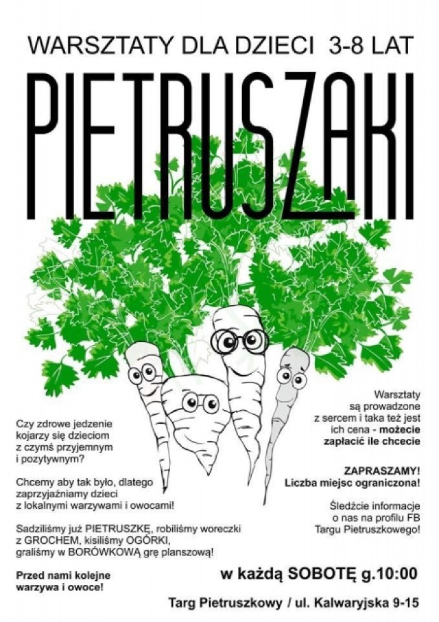 Data wydarzenia: 
sobota 27 sierpnia 2016

Jeśli chcecie by zdrowe jedzenie kojarzyło się dzieciom przyjemnie to ,,Pietruszki - warszaty dla dzieci'' jest idealnym wydarzeniem!

ul. Kalwaryjska 9-15