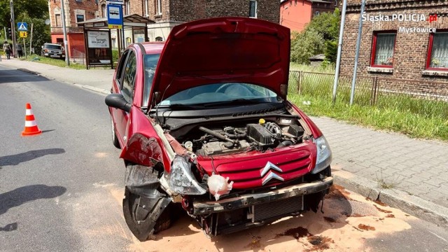 Wypadek na ulicy Oświęcimskiej w Mysłowicach.