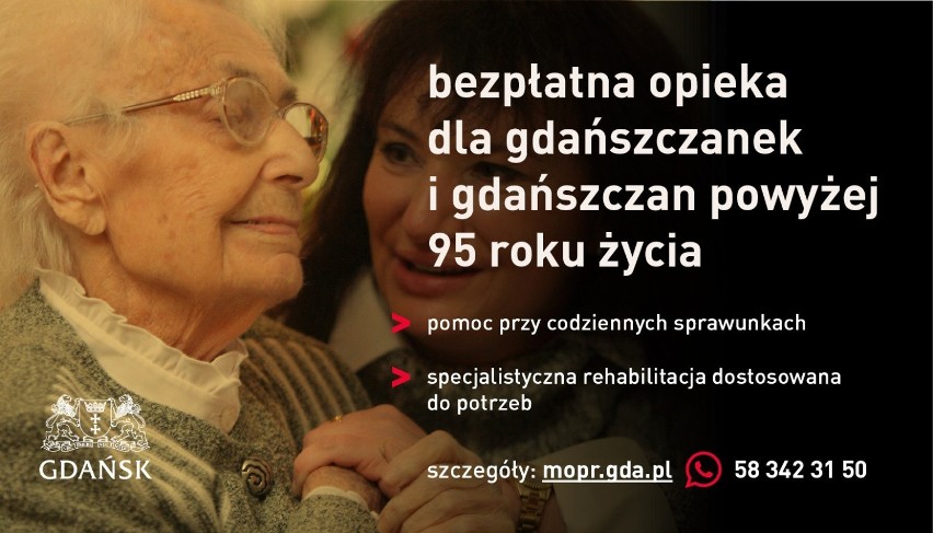 Usługi opiekuńcze, bransoletki życia oraz wypożyczanie sprzętu rehabilitacyjnego. Gdańsk zachęca seniorów do korzystania z pomocy