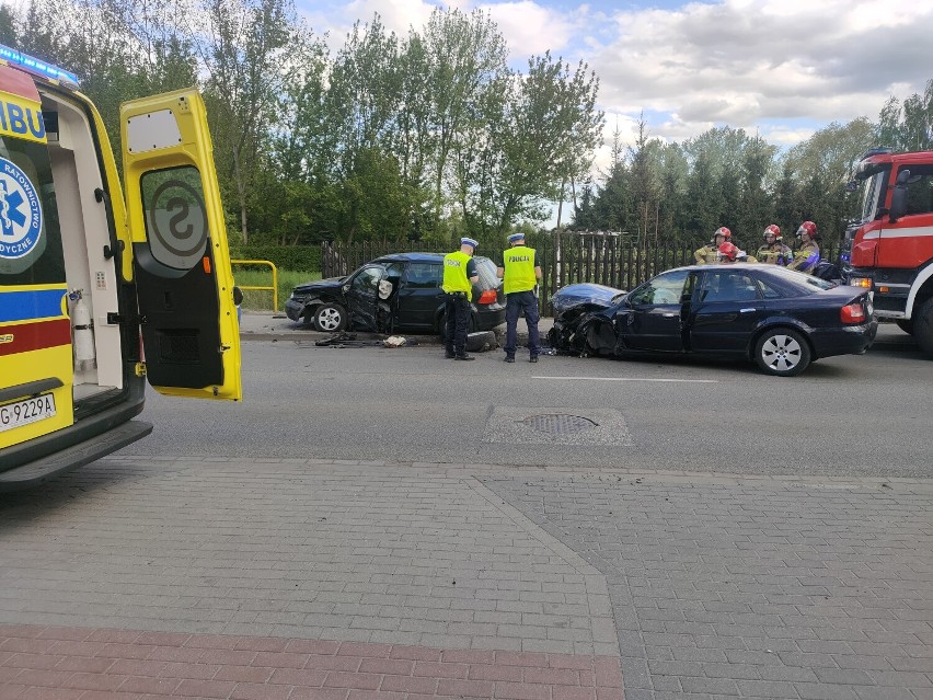 Wypadek dwóch samochodów na ul. Paderewskiego w Grudziądzu