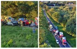 Groźny wypadek na drodze Włocławek - Lipno. Czołowe zderzenie volkswagena z nissanem [zdjęcia]