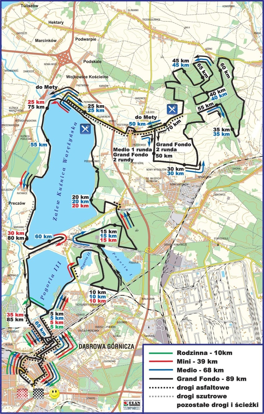 Mapa trasy Skandia Maraton Lang Team
