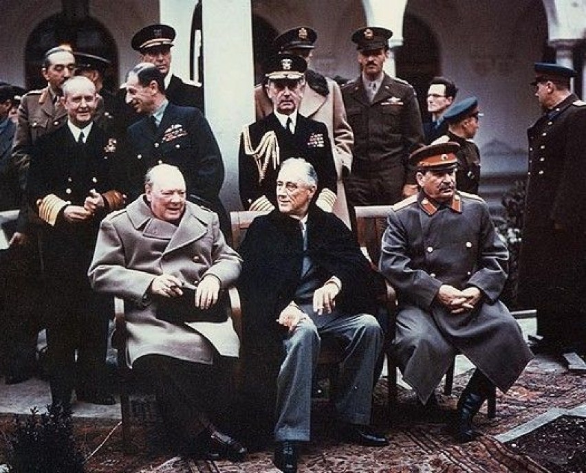 Winston Churchill, Franklin D. Roosevelt i Józef Stalin w...