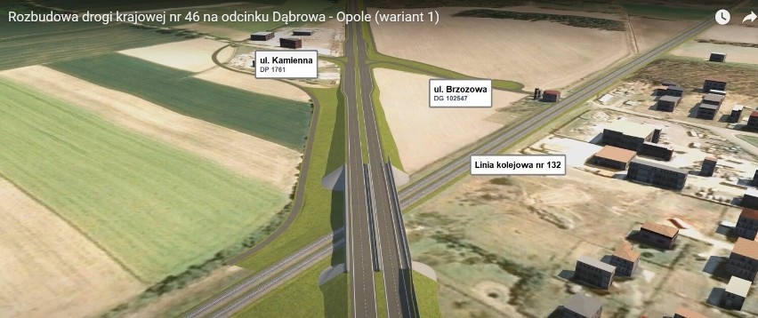 Przebudowa DK46 Opole - Dąbrowa wariant 1.