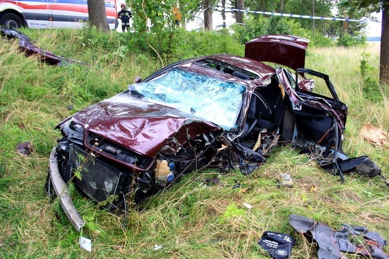 Tragiczny wypadek samochodowy koło Wicka. Kierowca Audi zmarł w szpitalu