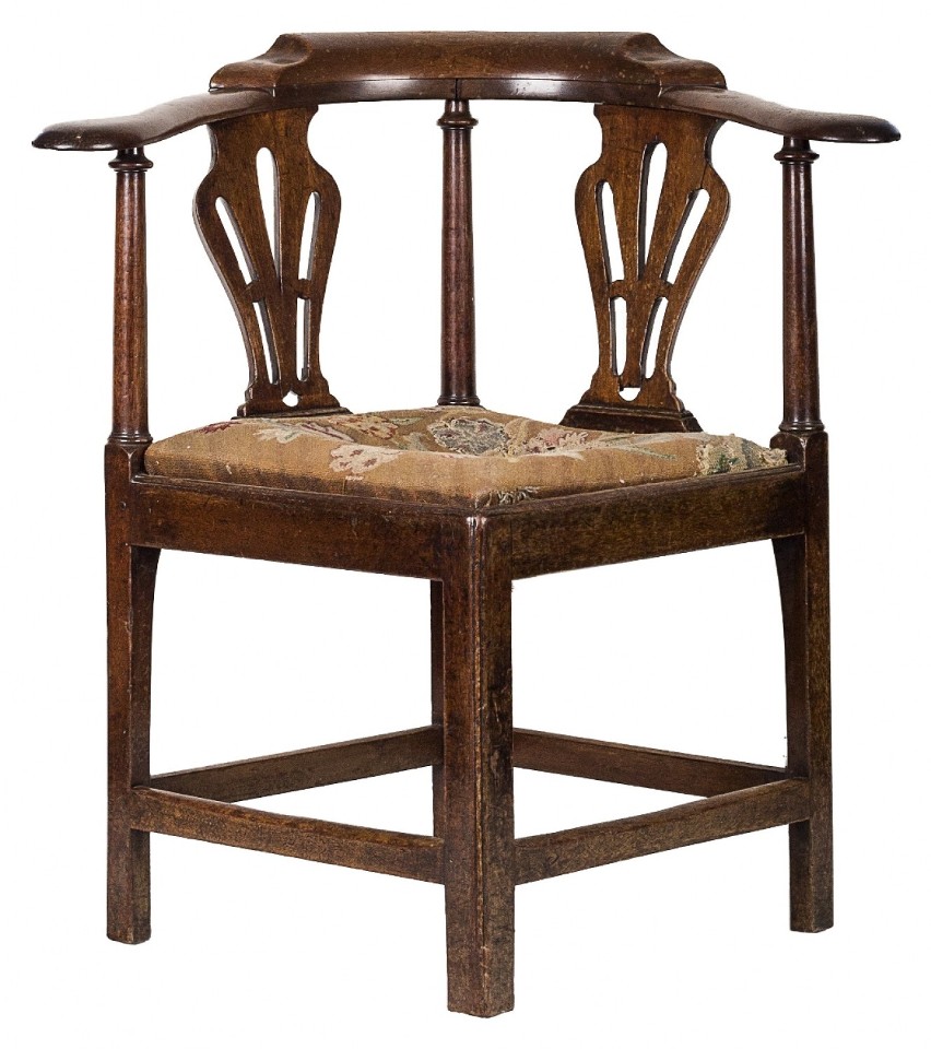 Fotel narożnikowy w stylu Jerzego III. Anglia, poł. XIX w.