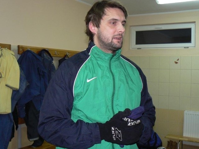 Rafał Rogalski na pierwszym treningu