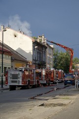 Pożar kamienicy w centrum Nowego Sącza