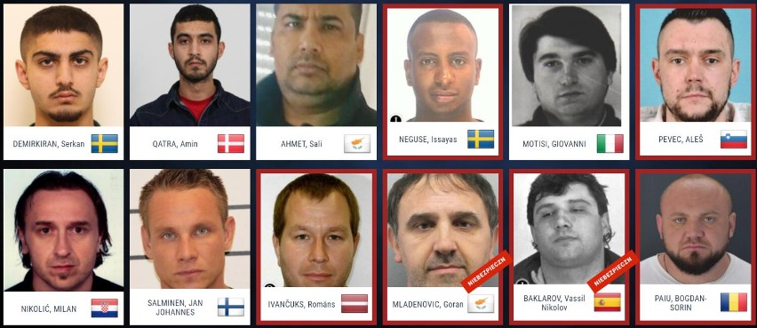 Najbardziej poszukiwani przestępcy w Europie