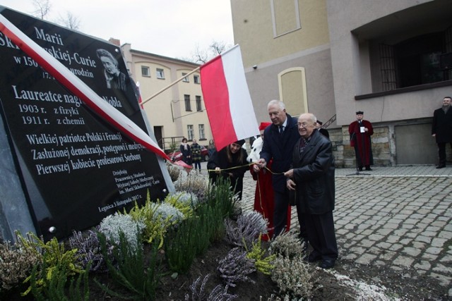 Noblistka Maria Skłodowska - Curie ma swoją tablice w Legnicy