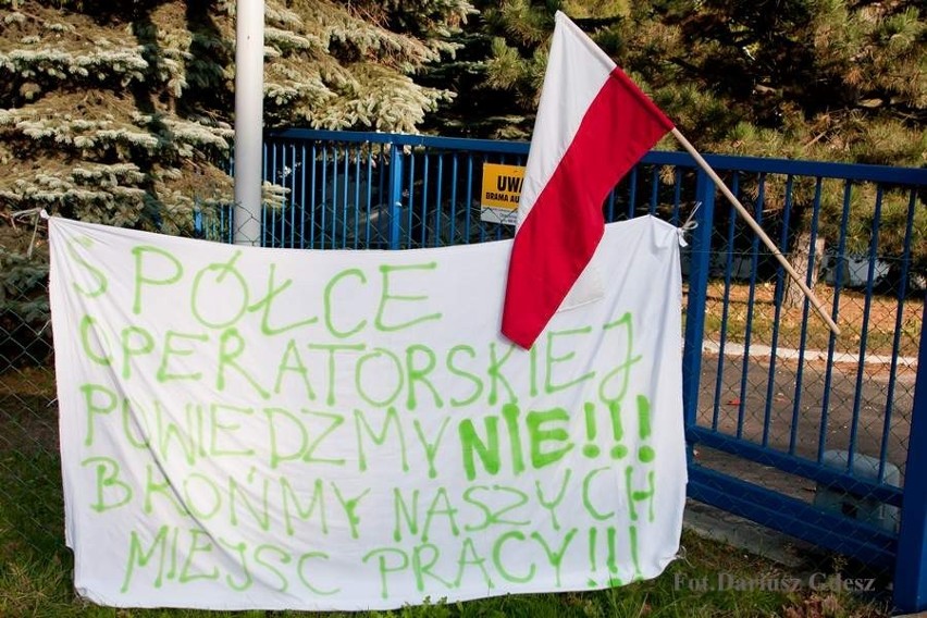 Protest pracowników wodociągów w Wałbrzychu