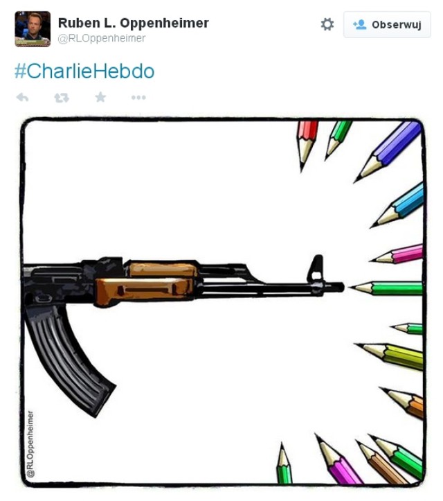 Zamach na Charlie Hebdo: artyści składają hołd ofiarom. Zobacz rysunki