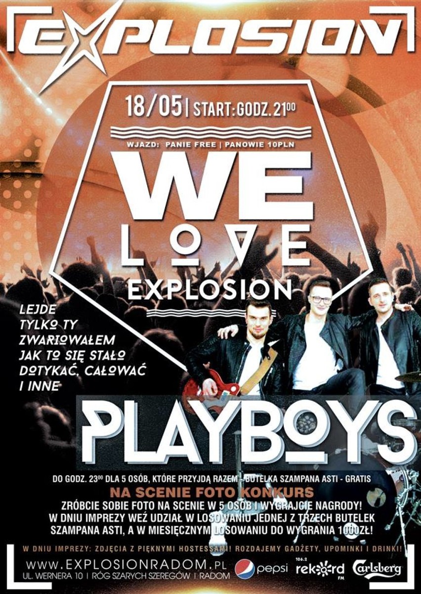 Radomski klub Explosion zaprasza na dwa gorące koncerty - zagrają Playboys i Camasutra!