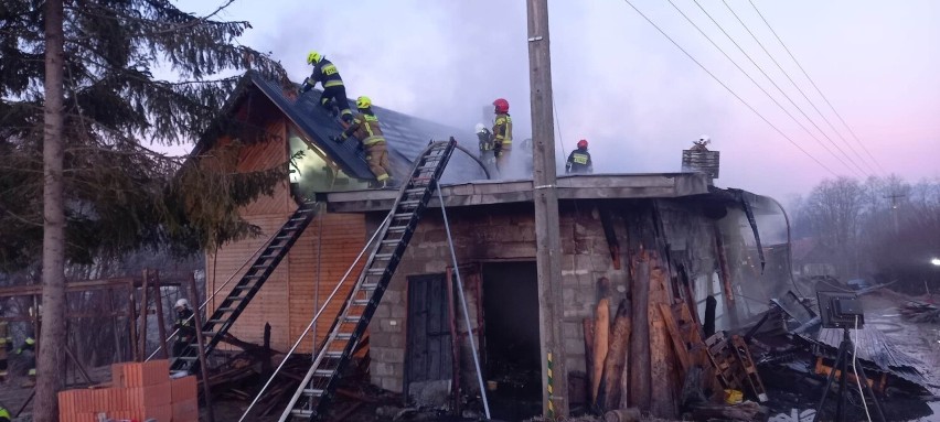 Pożar domków letniskowych w Podwilku