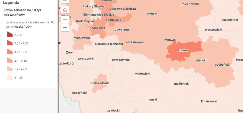Chrzanów, Oświęcim, Wadowice, Olkusz. Nie żyje jedna osoba z COVID-19. Odnotowano 56 nowych przypadków zakażenia koronawirusem w regionie
