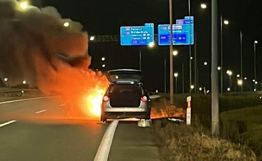 Pożar samochodu na DK91