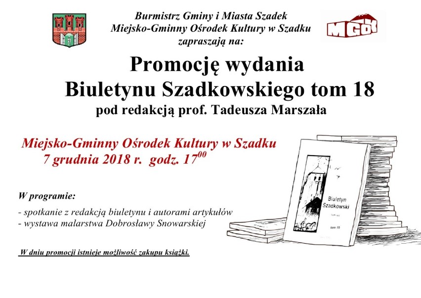 Biuletyn Szadkowski - promocja kolejnego tomu już w piątek